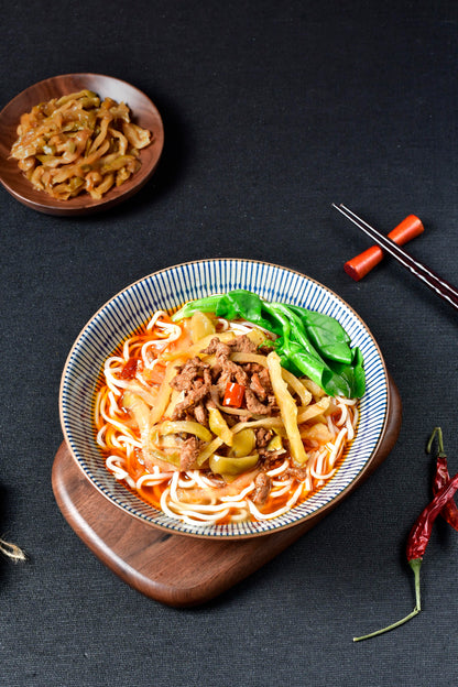 Noodles with Pickled mustard tuber and shredded pork