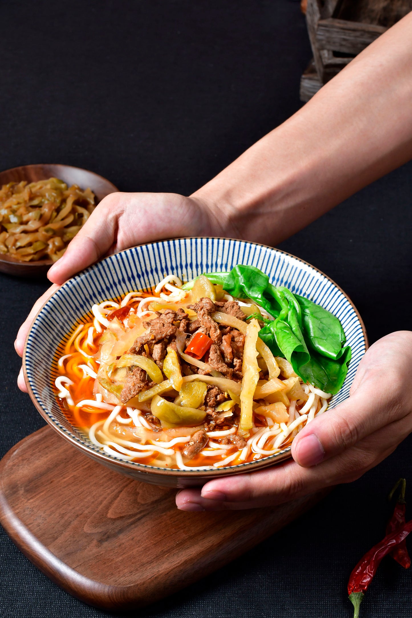 Noodles with Pickled mustard tuber and shredded pork