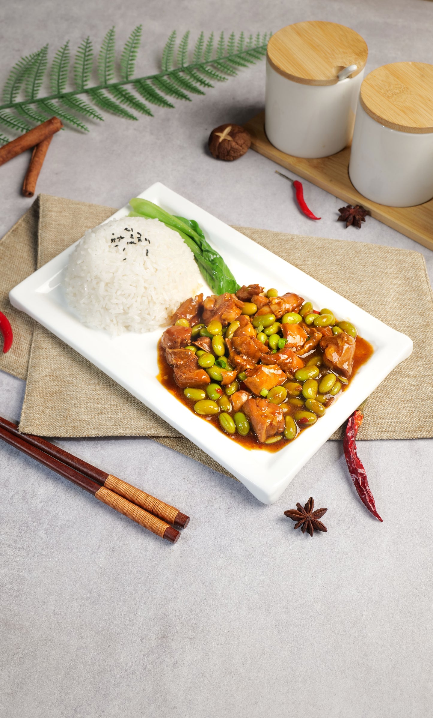 Roasted Chicken with Edamame