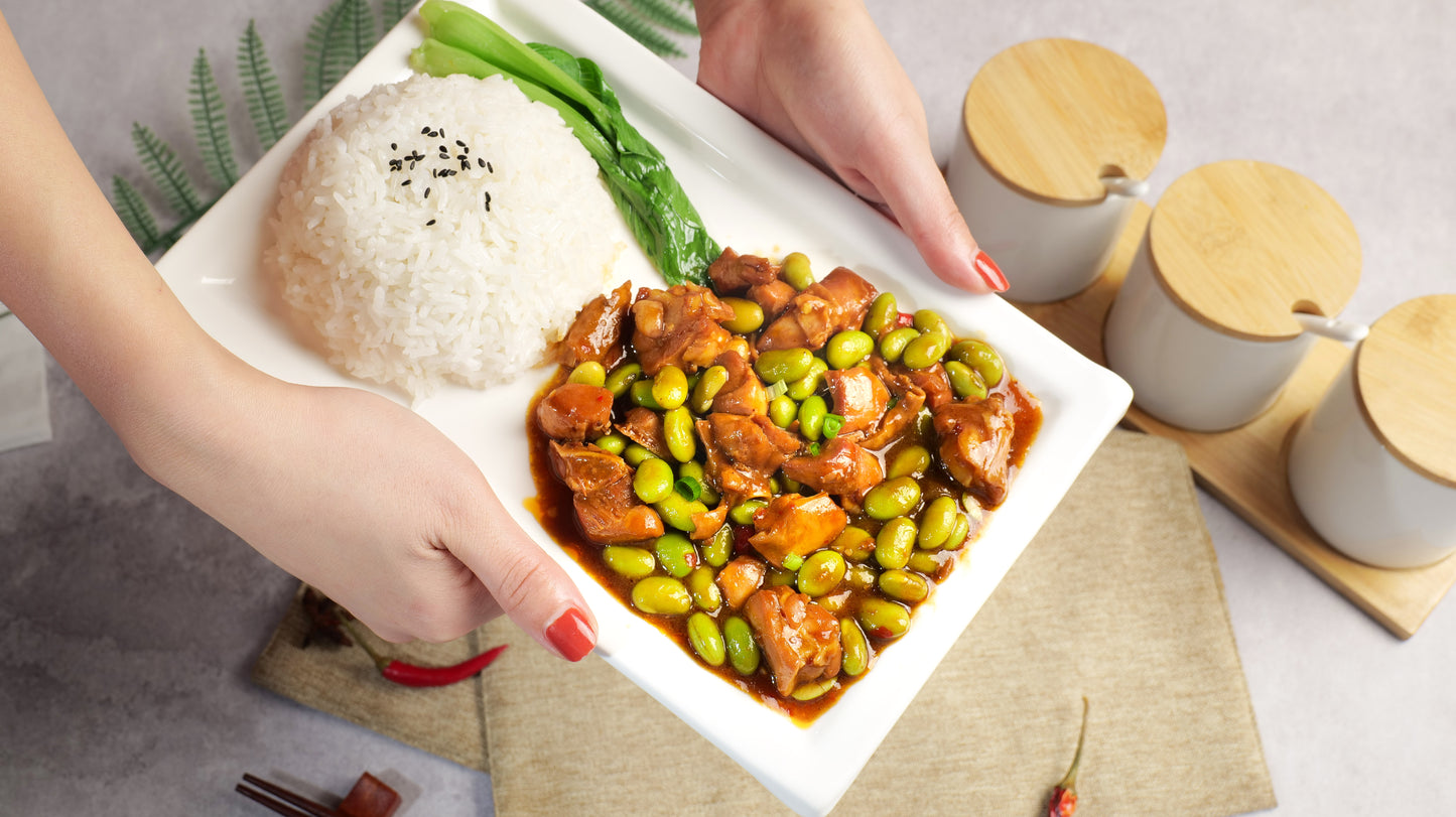 Roasted Chicken with Edamame